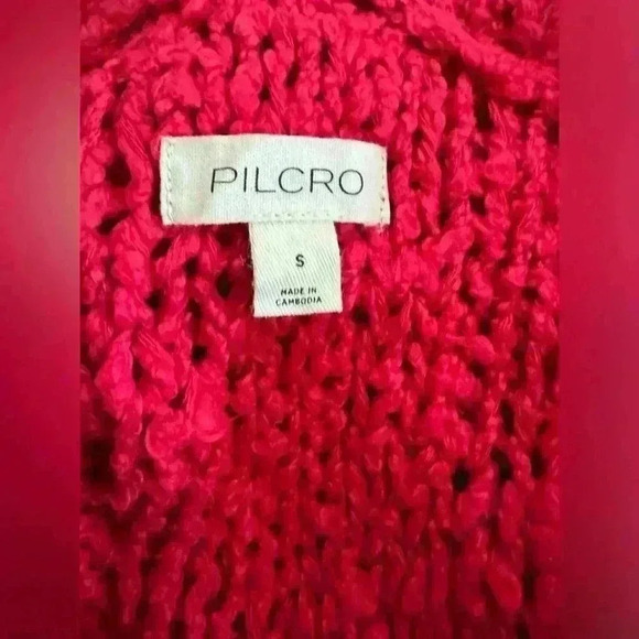 NWOT Anthropologie Pilcro Sailcloth Hooded Sweater~Small ~ Red Raspberry ❤️ - Picture 7 of 10